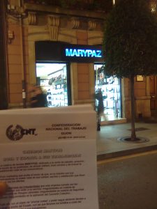 Mesa informativa y piquete frente a Zapaterías MaryPaz